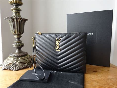 ysl monogram pouch in black matelassé leather|CASSANDRE MATELASSÉ A5 POUCH IN LEATHER .